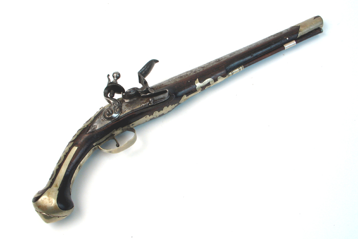 Appraisal: A BRITISH NAVAL OFFICER'S FLINTLOCK PISTOL attributed to Ketland of