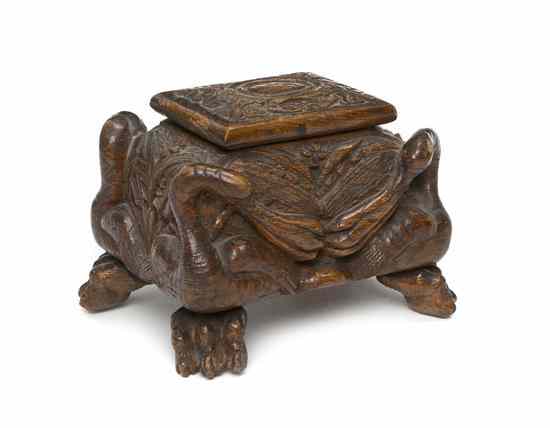 Appraisal: A Carved Oak Box of rectangular form having a hinged