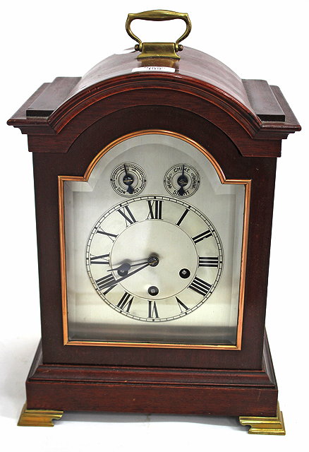 Appraisal: A GEORGIAN STYLE MAHOGANY CASED BRACKET OR TABLE CLOCK the