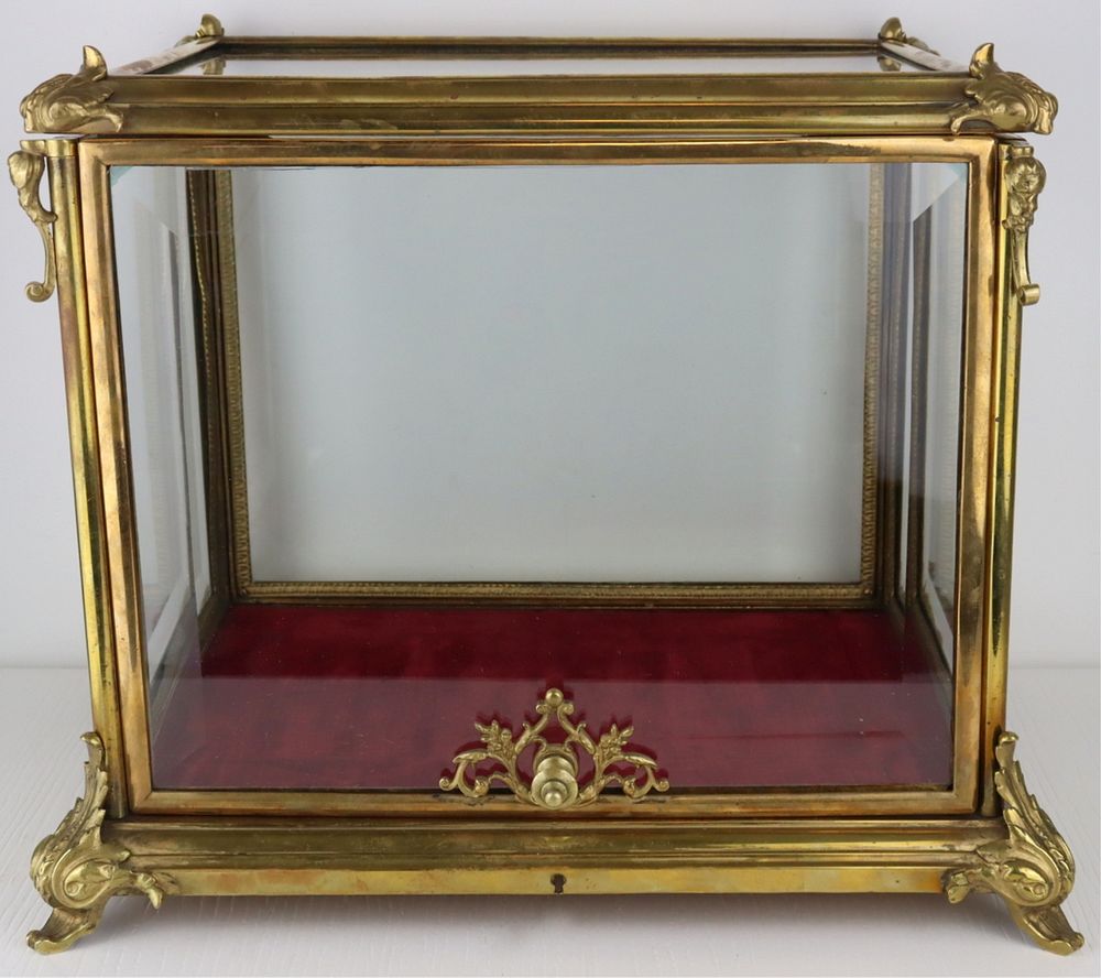 Appraisal: th Century Display Case with Beveled Glass Beautiful th Century