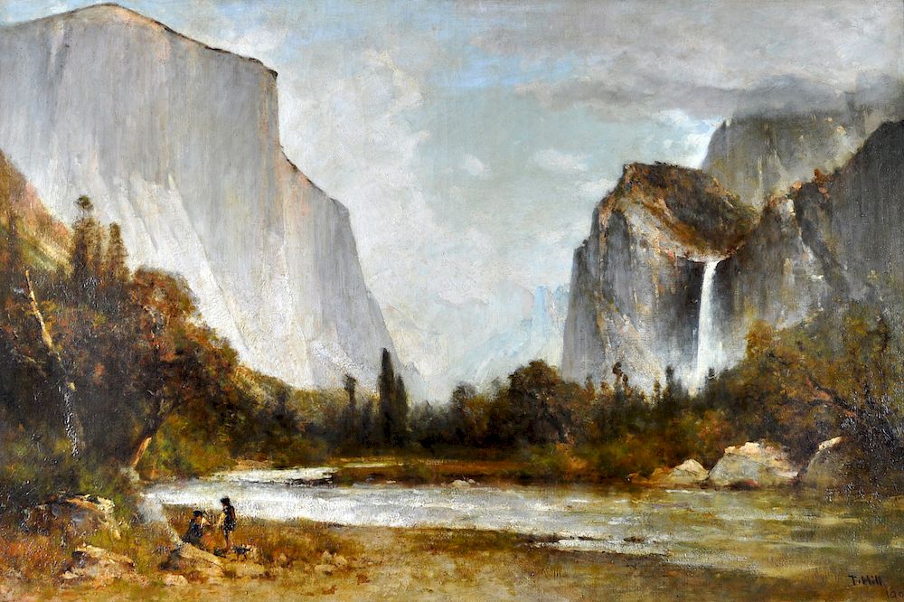 Appraisal: Large Thomas Hill Yosemite Valley Oil on Canvas Thomas Hill