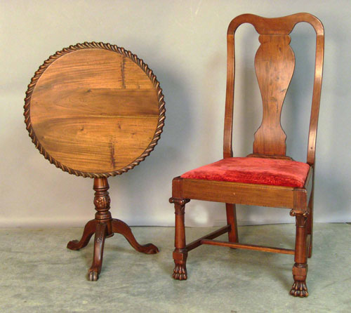 Appraisal: Chippendale style mahogany candlestand h w together with a dining