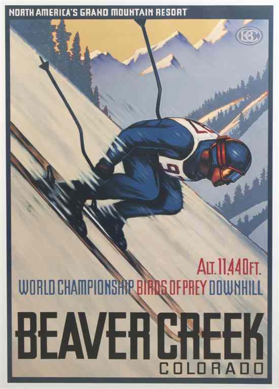 Appraisal: A Modern American Advertising Poster for Beaver Creek Colorado's World