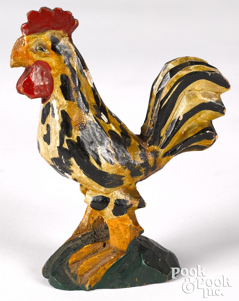 Appraisal: Wilhelm Schimmel carved and polychrome rooster Wilhelm Schimmel Cumberland Valley