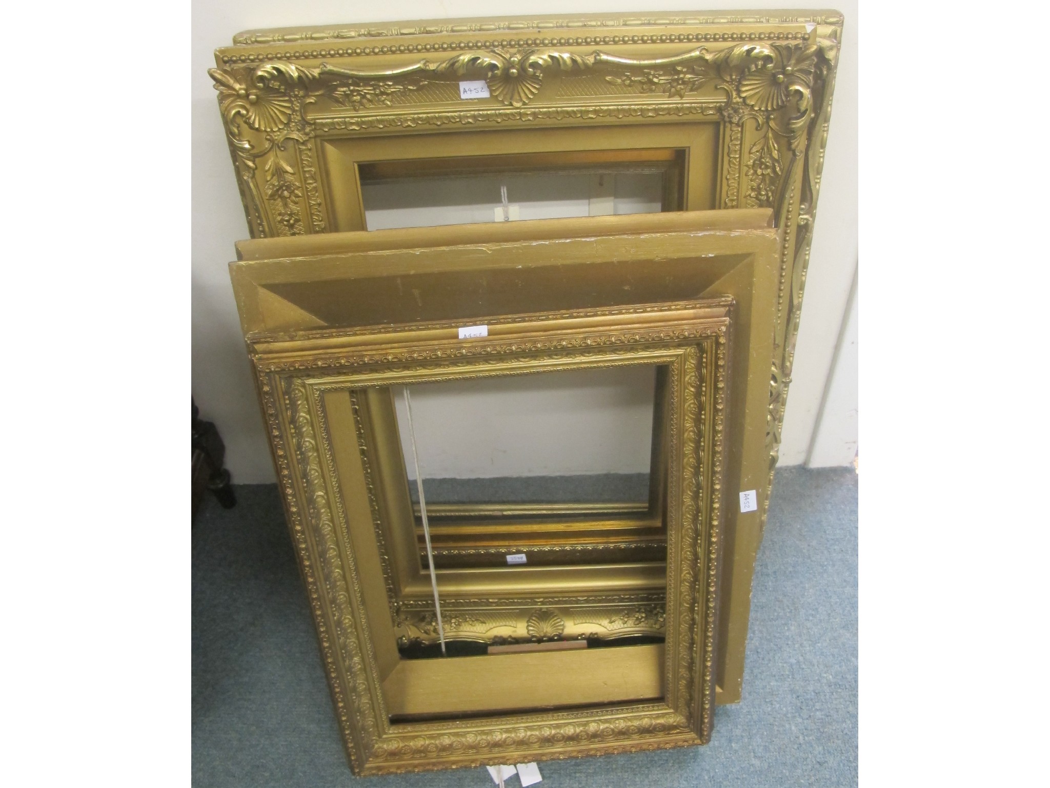 Appraisal: Five assorted gilt gesso picture frames