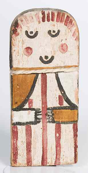 Appraisal: Hopi Flat-Style Katsina Puchtihu painted in red black and orange