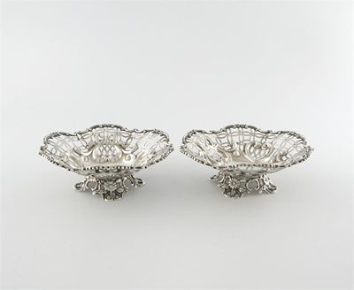 Appraisal: A pair of Victorian silver bonbon dishes by William Hutton