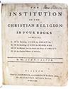 Appraisal: CALVIN JEAN The Institution of the Christian Religion xxxii pages