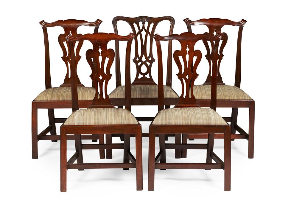 Appraisal: SET OF FOUR GEORGE III MAHOGANY DINING CHAIRS TH CENTURY