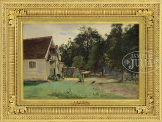 Appraisal: CHARLES EDWIN LEWIS GREEN American - FARMYARD WITH CHICKENS Oil