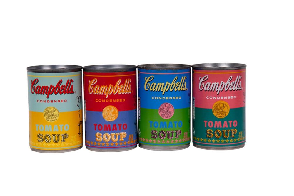 Appraisal: FOUR CAMPBELL SOUP CANSFour limited edition Campbell Soup Cans by