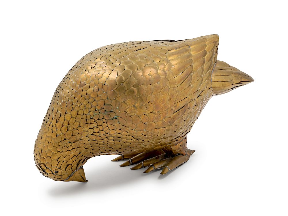 Appraisal: A Sergio Bustamante Brass Model of a Bird Heig A