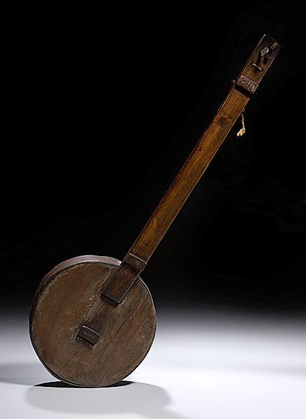 Appraisal: FOLKY SOUTHERN CHEESE BOX BANJO American early th century a