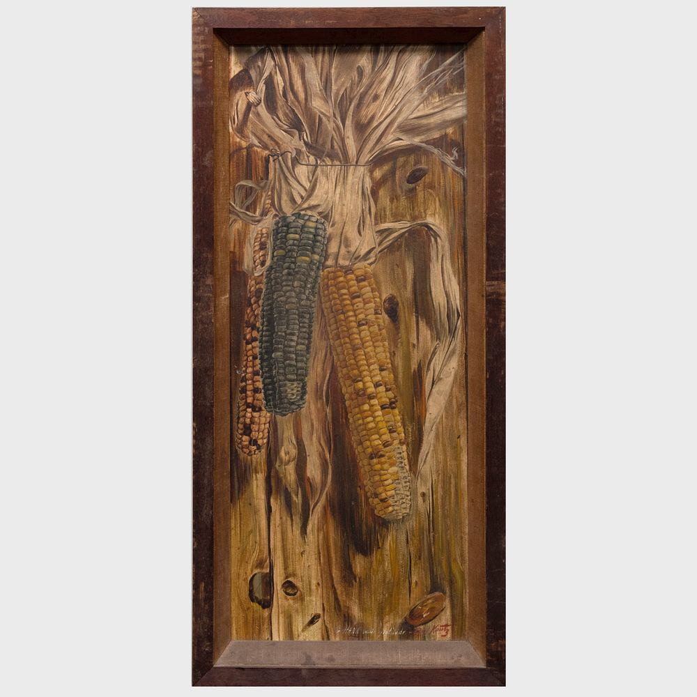 Appraisal: William Kautz Indian Corn Oil on board signed 'Bill Kautz'