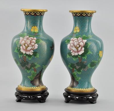 Appraisal: A Pair of Cloisonne Vases Chinese th Century The vases