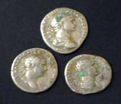 Appraisal: THREE TRAJAN DENARII with Genius Pax and Providentia on reverse