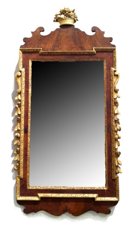 Appraisal: George II mahogany and parcel gilt pier mirrormid th century