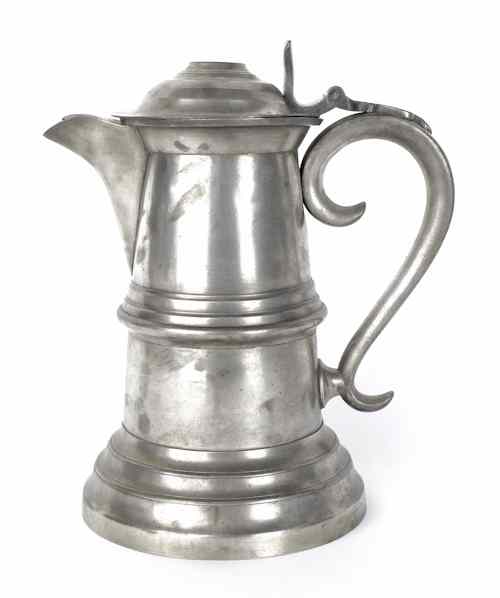 Appraisal: Albany New York pewter flagon ca bearing the touch of