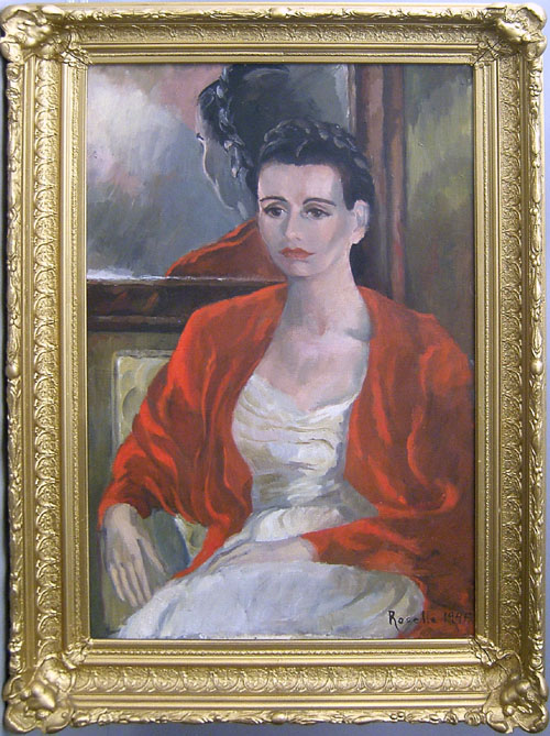 Appraisal: Roselle Davenport French Hawaiian - oil on canvas portrait of