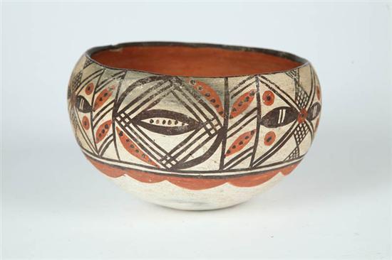 Appraisal: AMERICAN INDIAN POTTERY BOWL Ca Isleta bowl Minor hairline and