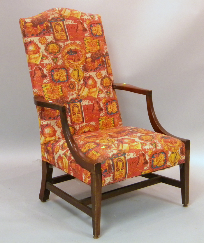 Appraisal: Federal-style Upholstered Mahogany Lolling Chair