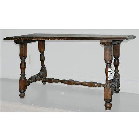 Appraisal: Italian Baroque Walnut Trestle Table Estimate -