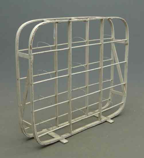 Appraisal: Wooden industrial rack in white paint '' W '' Ht