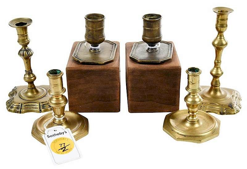 Appraisal: Six Georgian Miniature Candlesticks Tapersticks British th century one pair