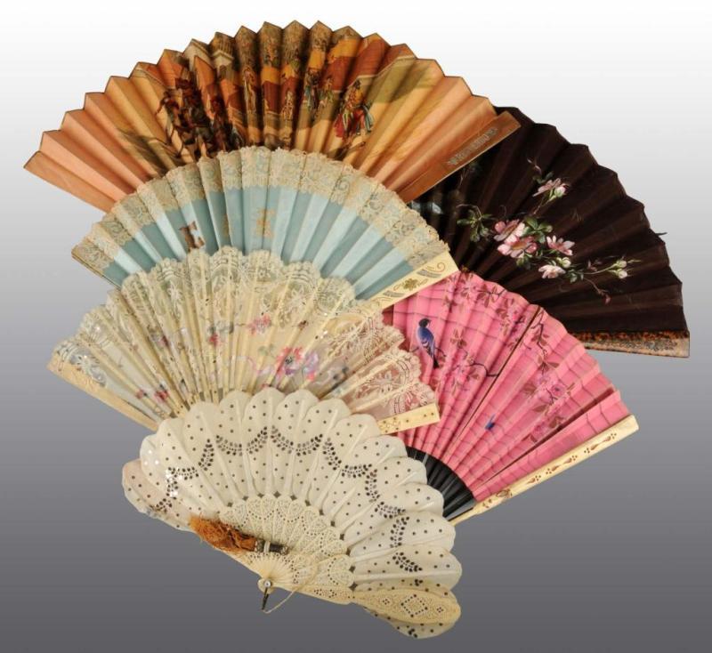 Appraisal: Lot of Vintage Fans Description Five are handpainted and four