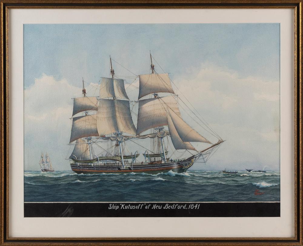 Appraisal: JOHN FAUNCE LEAVITT MASSACHUSETTS CONNECTICUT - SHIP KUTUSOFF OF NEW