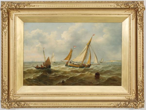 Appraisal: A TH C MARINE SUBJECT OIL ON PANEL SIGNED MOOREThe