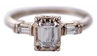 Appraisal: kt Diamond Engagement Ring emerald cut diamond estimated weight carat