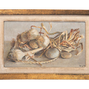 Appraisal: Maurice Grosser American - Untiled Still Life with Garlic oil