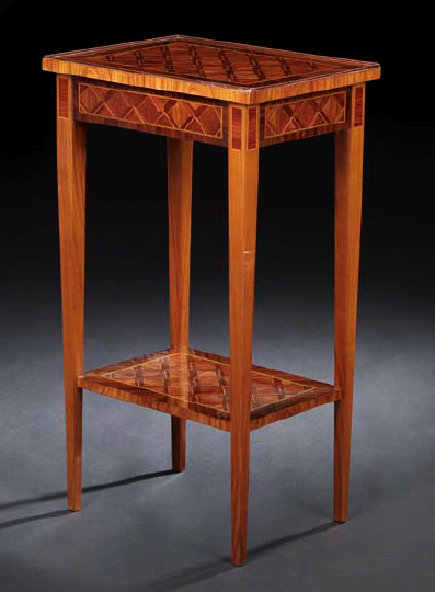 Appraisal: Good Louis XVI-Style Mahogany Occasional Table mid- th century stamped