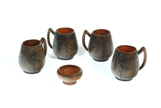 Appraisal: FIVE PIECES OF CLEWELL POTTERY Ohio st half- th century