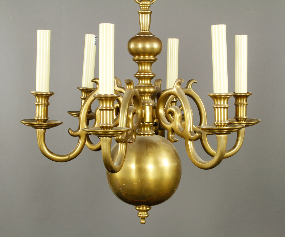 Appraisal: - Small Brass Chandelier Small brass chandelier Dutch style h