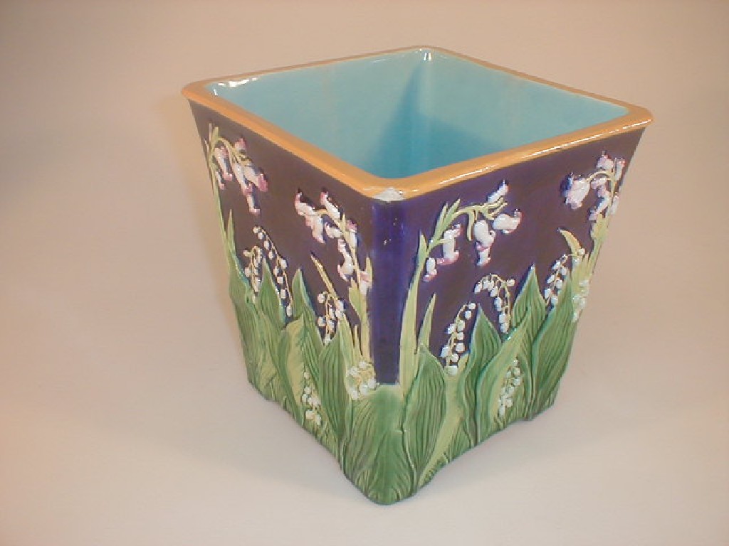 Appraisal: A thC Majolica Jardiniere probably by George Jones of canted