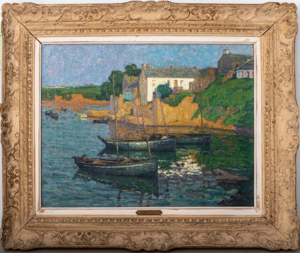 Appraisal: RAYMOND THIBESART LE PORT DE TREBOUL OIL ON CANVAS Raymond