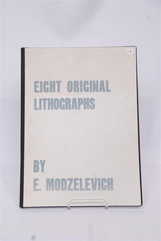 Appraisal: E MODZELEVICH Portfolio of original lithographs Title page pencil signed