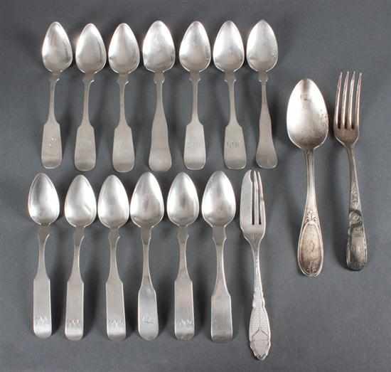 Appraisal: Assortment of American coin silver spoons most by Baltimore smiths