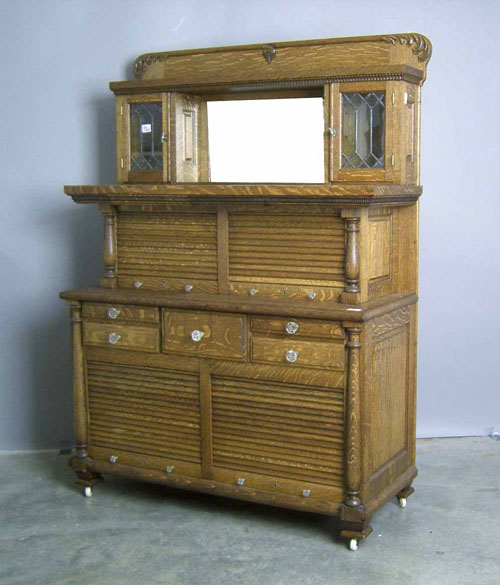 Appraisal: Oak specimen cabinet ca h w