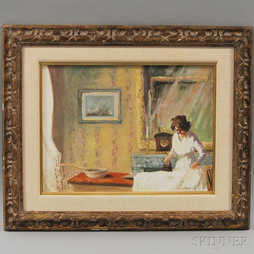 Appraisal: James R Harrington American b The Laundress Signed James Harrington