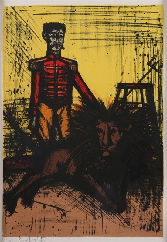 Appraisal: BERNARD BUFFET French - SOLDIER WITH LION signed in ink