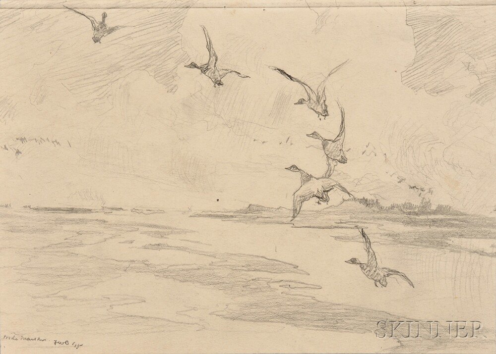 Appraisal: Frank Weston Benson American - Seven Pencil Studies of Ducks