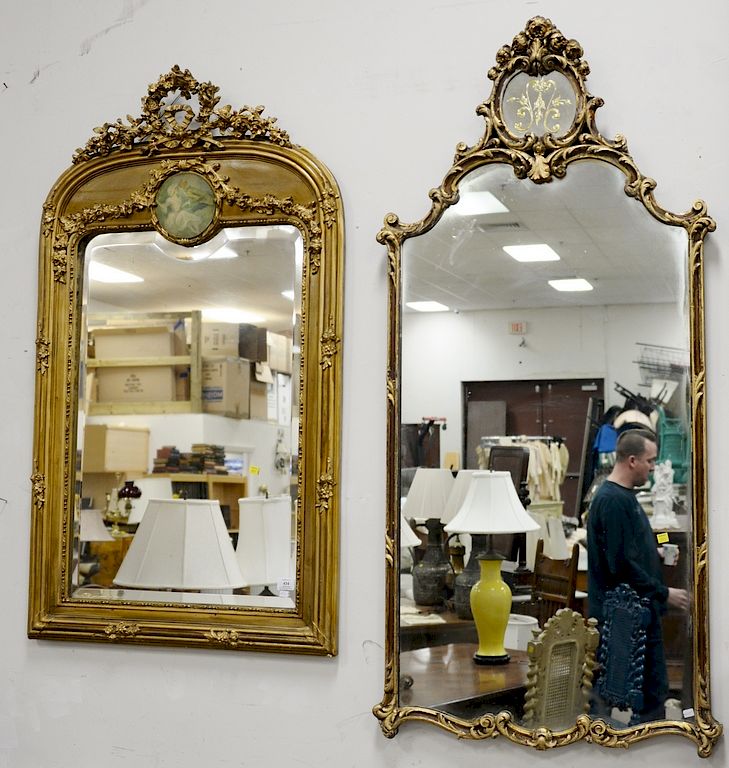 Appraisal: Two large giltwood mirrors including one with beveled glass x