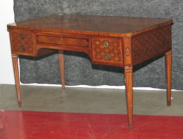 Appraisal: A Louis XVI style mahogany bureau plat mid th century