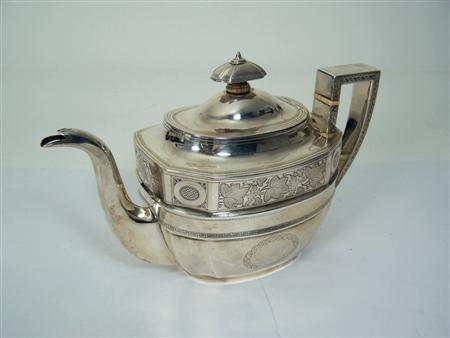 Appraisal: A George III teapot Duncan Urquhart Naphtali Hart London rounded