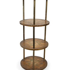 Appraisal: A Florentine Style Gilt Lacquer Round Four-Tier Etagere CIRCA Height