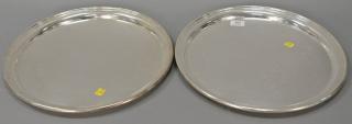 Appraisal: Two Cartier sterling silver round trays no monogram dia in