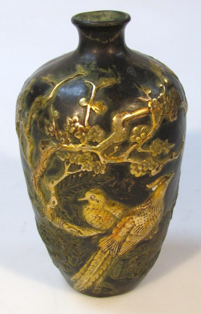 Appraisal: A Chinese bronzed Xuandi style vase the shouldered body raised